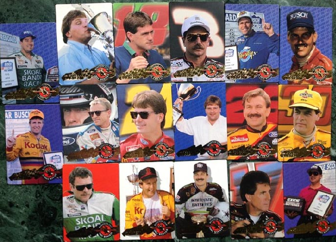 39 US Winston Cup motor racing trade cards